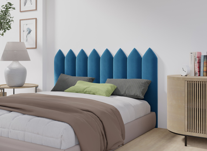 Panel tapicerowany płotek szpiczasty 80x20 Magic Velvet 2203 (Błękit pruski)