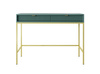 Toaletka z szufladami Kioto w kolorze zielonym i złotymi nóżkami