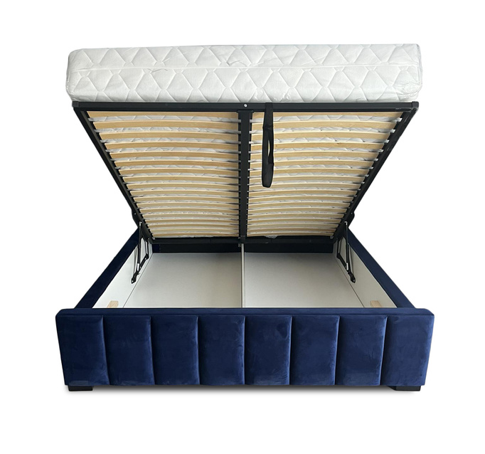 Łóżko tapicerowane TODI 180x200 różowe welur pojemnik stelaż metalowy