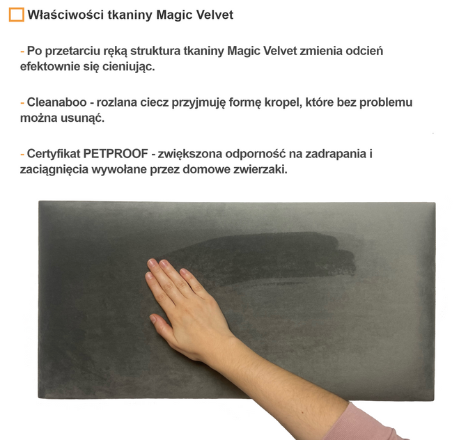 Panel tapicerowany 40x30 Magic Velvet 2216 (Granatowy)