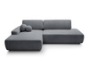 Narożnik OLMI O lewostronny Raven 18 grafitowy ciemny szary funkcja spania + poduszki