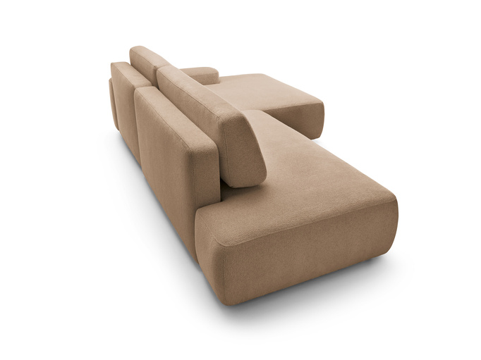 Narożnik OLMI O prawostronny Raven 38 brązowy styl soft funkcja spania + poduszki