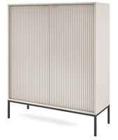 Pojemna komoda Kioto K104 w kolorze cashmere + czarne nóżki