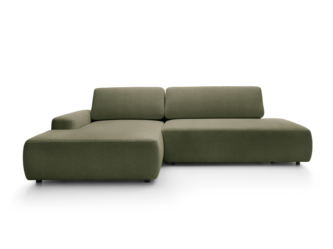 Narożnik OLMI O lewostronny Raven 78 zielony oliwkowy funkcja spania + poduszki