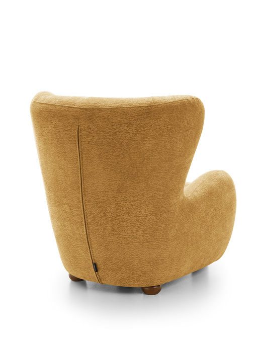 Fotel tapicerowany uszak FILO Dress Me 08 Musztardowy nóżki do wyboru