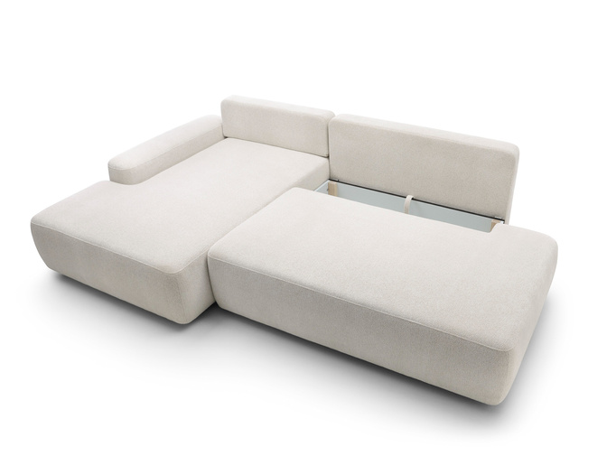Narożnik OLMI O lewostronny Raven 22 ecru kremowy funkcja spania + poduszki