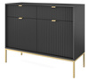 Dwudrzwiowa komoda Kioto KSZ104 w kolorze czarnym i złotymi nóżkami
