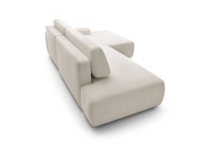 Narożnik OLMI O prawostronny Raven 24 beżowy piaskowy funkcja spania + poduszki