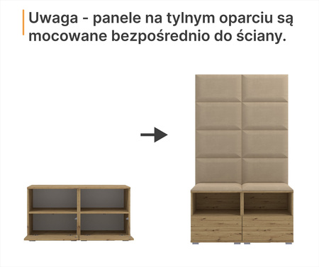 Tapicerowana garderoba Nela V - kolor dąb artisan + tkanina Trinity 28