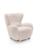 Fotel tapicerowany uszak FILO Rolf 03 Jasny Beż Bouclé nóżki do wyboru