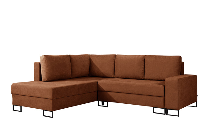 Narożnik TREVI lewostronny Wind 56 rdzawy ceglasty szenil funkcja spania