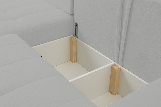 Narożnik Palermo w tkaninie BRAVO z funkcją spania i pojemnikiem na pościel