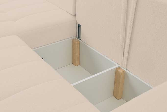 Narożnik Palermo w tkaninie BRAVO z funkcją spania i pojemnikiem na pościel