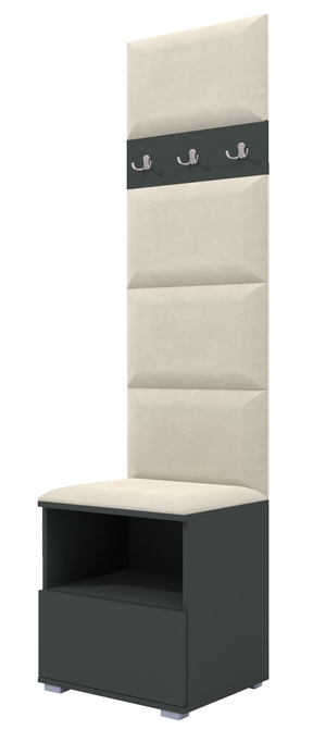 Tapicerowana garderoba Nela IV - kolor grafit + tkanina Trinity 01