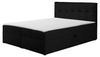 Łóżko kontynentalne Toronto 160×200 (Amor Velvet 4322 - Czarny) z materacem bonell i topperem