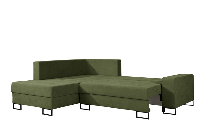 Narożnik TREVI lewostronny Wind 34 zielony szenil funkcja spania