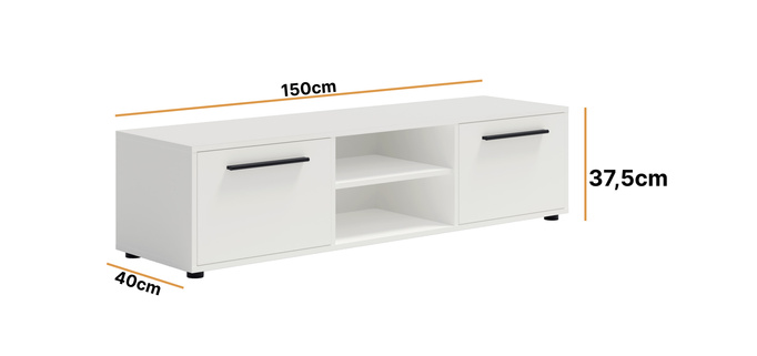 Szafka RTV Modena 150cm kolor: Biały