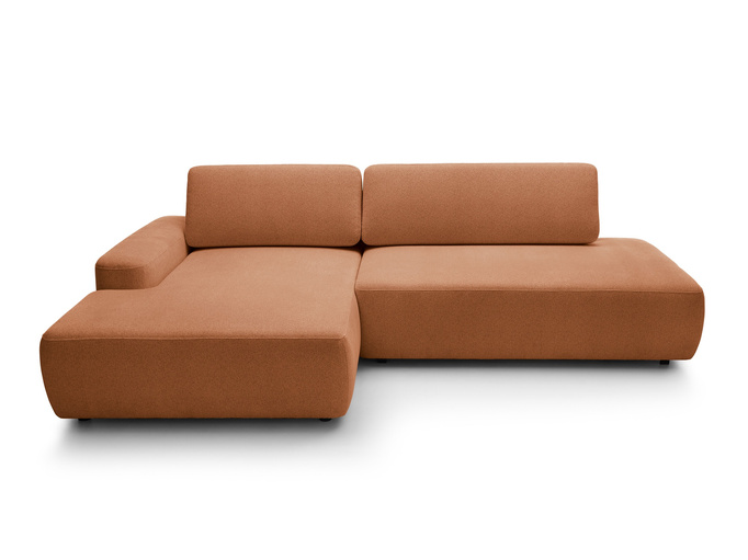 Narożnik OLMI O lewostronny Raven 44 terakota ceglasty funkcja spania + poduszki