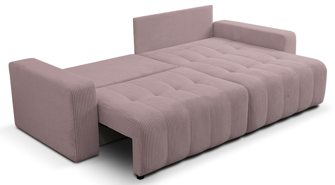 Narożnik Palermo w tkaninie POSO z funkcją spania i pojemnikiem na pościel