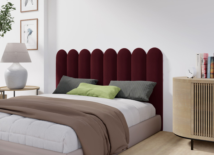 Panel tapicerowany płotek zaokrąglony 70x30 Magic Velvet 2202 (Bordowy)