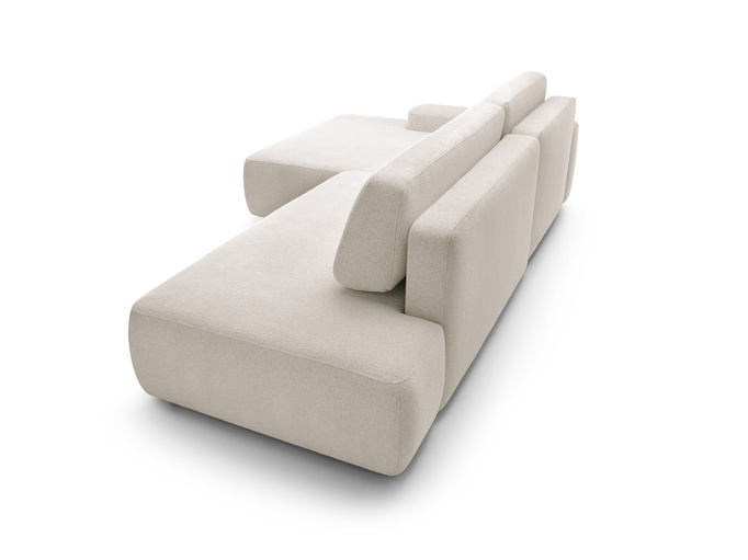 Narożnik OLMI O lewostronny Raven 24 beżowy piaskowy funkcja spania + poduszki