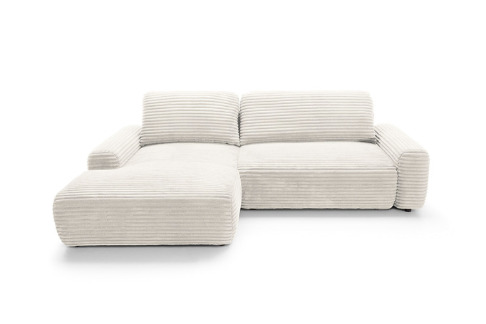 Narożnik sztruksowy z funkcją spania VIGO Ambience 01 Jasny Beż pojemnik