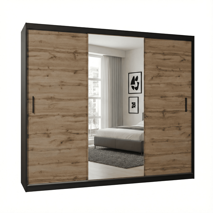 Szafa przesuwna MIRANO 250 cm dąb wotan styl loft