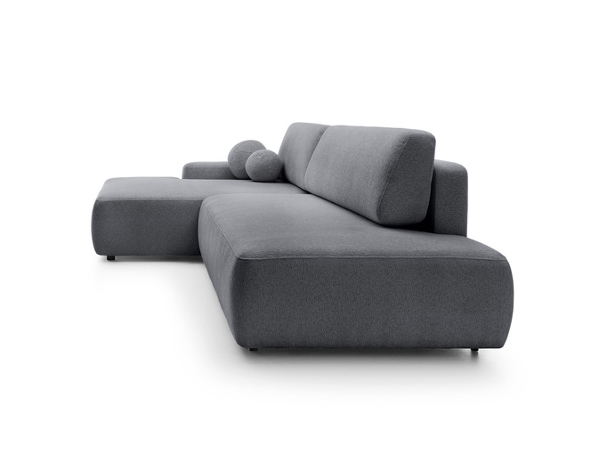 Narożnik OLMI O lewostronny Raven 18 grafitowy ciemny szary funkcja spania + poduszki