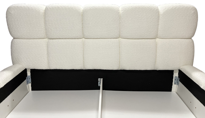 Lóżko tapicerowane Lux 120x200 z pojemnikiem na pościel bukla kolor szary