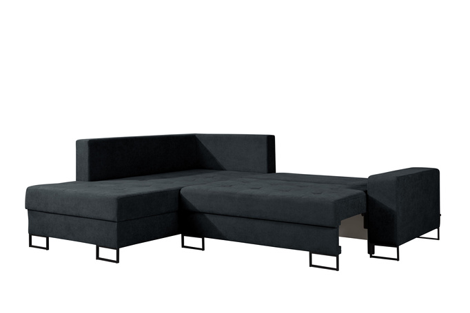 Narożnik TREVI lewostronny Wind 99 czarny szenil funkcja spania