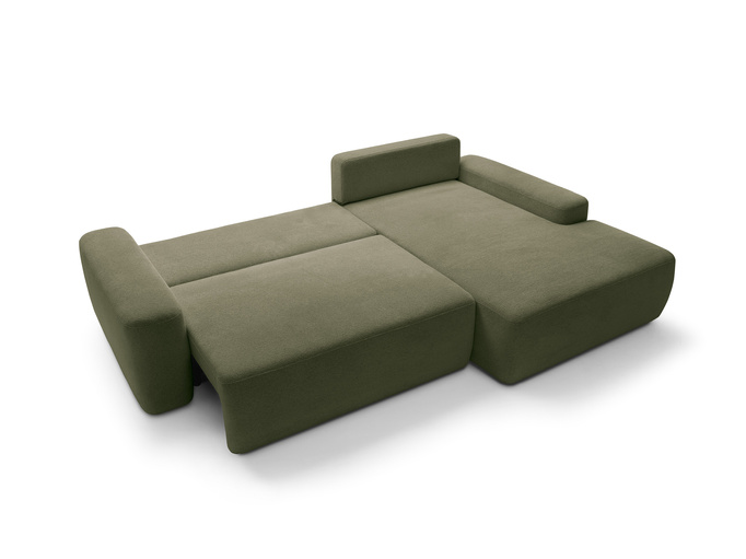 Narożnik OLMI M prawostronny Raven 78 zielony oliwkowy styl soft