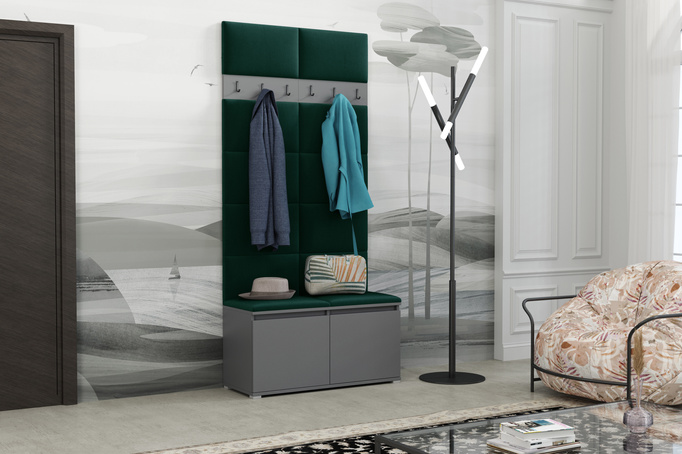 Tapicerowana garderoba Noris I - kolor antracyt + tkanina Trinity 28