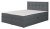 Łóżko kontynentalne Toronto 160×200 (Herbi 30 - Ciemny szary) z materacem bonell i topperem