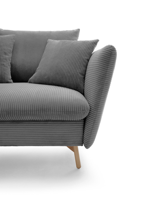 Narożnik MORRE lewostronny sztruks Poso 60 stalowy szary funkcja spania skandynawski