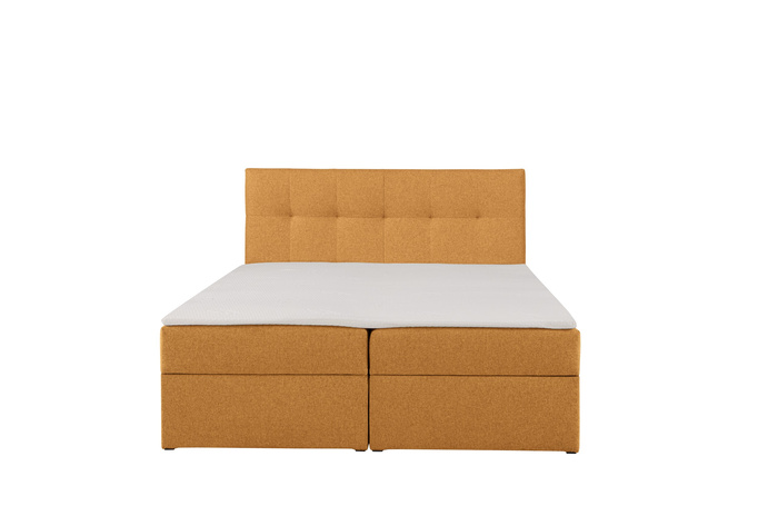 Łóżko kontynentalne Toronto 180×200 (Herbi 80 - Miodowy) z materacem bonell i topperem