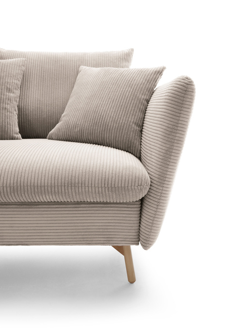 Narożnik MORRE lewostronny sztruks Poso 02 beżowy funkcja spania skandynawski