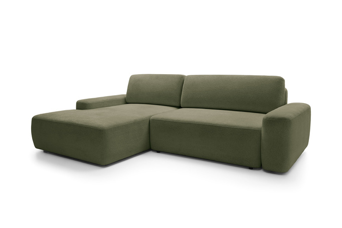 Narożnik OLMI M lewostronny Raven 78 zielony oliwkowy styl soft