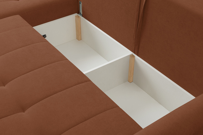 Narożnik Primo w tkaninie WIND z funkcją spania i pojemnikiem na pościel