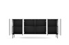 Komoda MUTI czarna 195 cm ryflowana 4 drzwi cichy domyk
