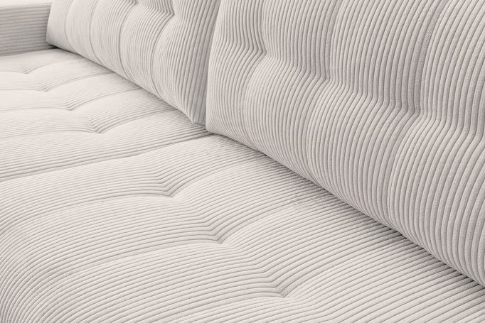 Narożnik Palermo w tkaninie POSO z funkcją spania i pojemnikiem na pościel