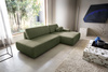 Narożnik OLMI O prawostronny Raven 78 zielony oliwkowy funkcja spania + poduszki