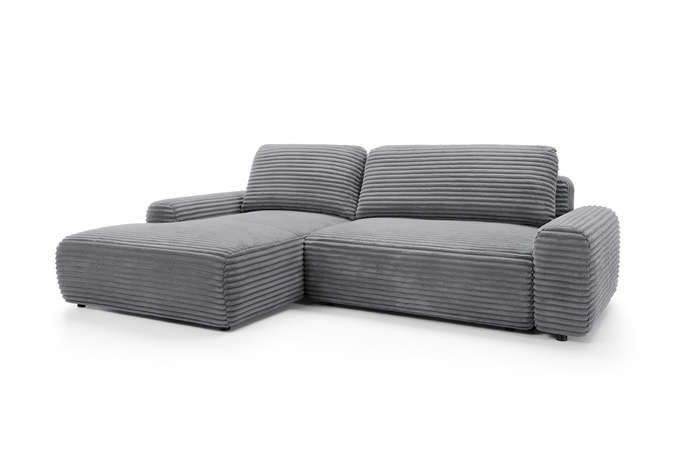 Narożnik sztruksowy z funkcją spania VIGO Ambience 19 Grafit pojemnik