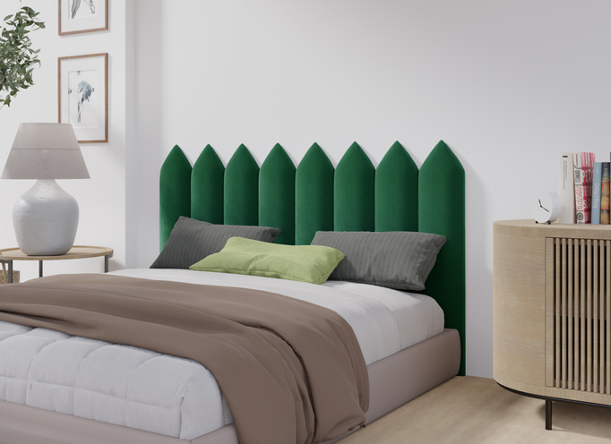 Panel tapicerowany płotek szpiczasty 60x30 Magic Velvet 2225 (Butelkowa zieleń)