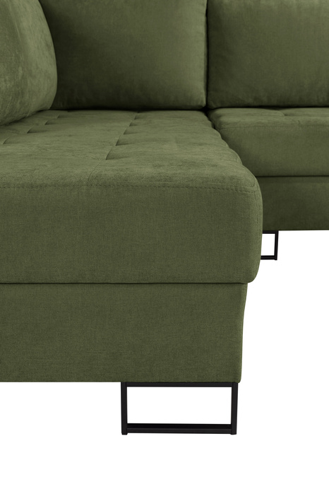 Narożnik TREVI lewostronny Wind 34 zielony szenil funkcja spania