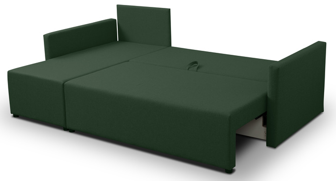 Narożnik Solid w tkaninie Faro z funkcją spania i pojemnikiem na pościel