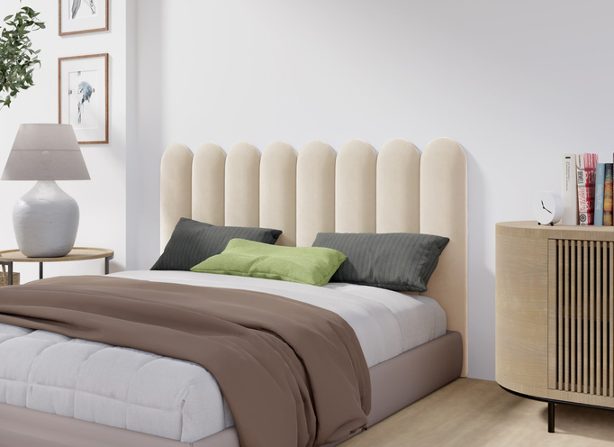 Panel tapicerowany płotek zaokrąglony 110x30 Magic Velvet 2250 (Śmietankowy)