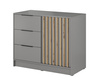 Komoda Stilo 105cm w kolorze szary + dąb artisan lamele