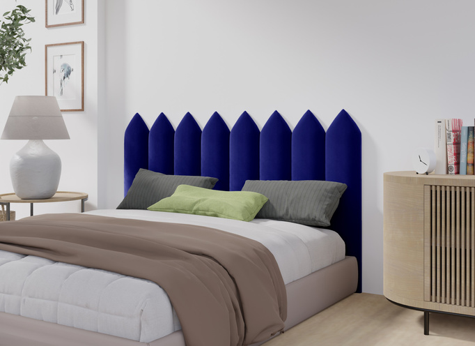 Panel tapicerowany płotek szpiczasty 110x30 Magic Velvet 2216 Granatowy)