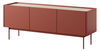 Szafka RTV 144cm Lumo w kolorze czerwonym i metalowymi nóżkami