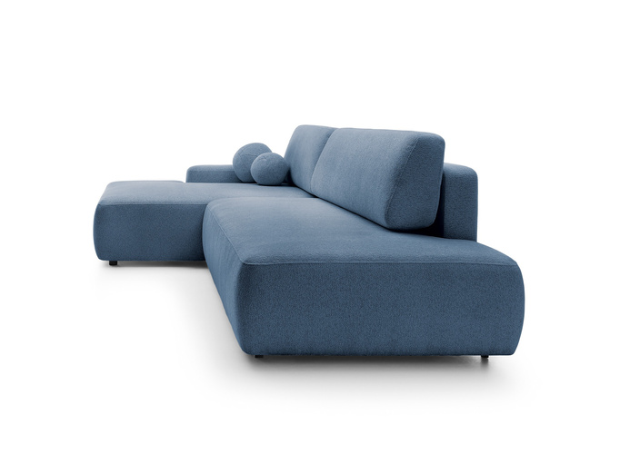 Narożnik OLMI O lewostronny Raven 86 granatowy ciemny niebieski funkcja spania + poduszki